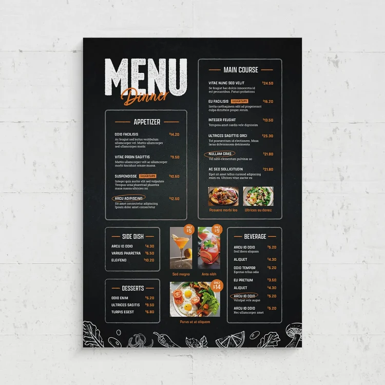 restaurant menu design in Nairobi