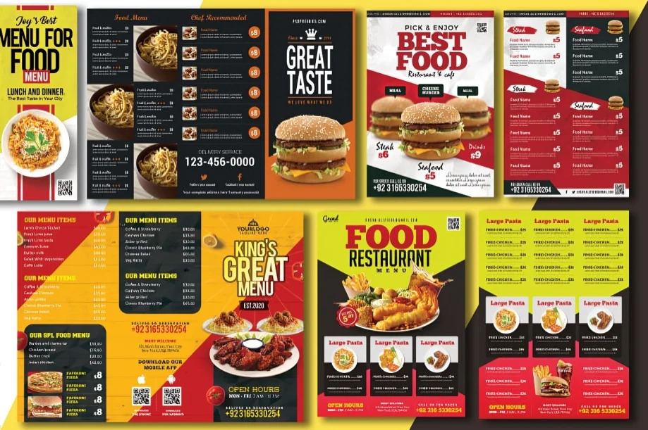 restaurant menu design in Nairobi